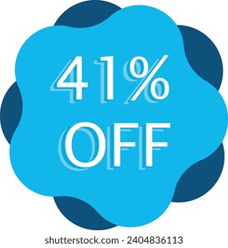 Anuncio de marketing de 41% descuento en vectores azules e ilustraciones en fondo blanco
