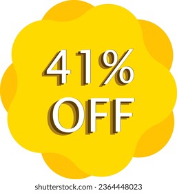 41% Off Discount Yellow Vector and Illustration Art in White Background