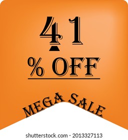 41% de descuento en un globo naranja para mega ofertas. Superventa, texto negro