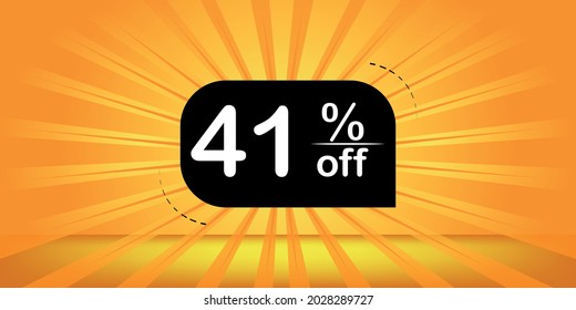 41% off - orange and black banner - 
forty-one percent discount banner for big sales.