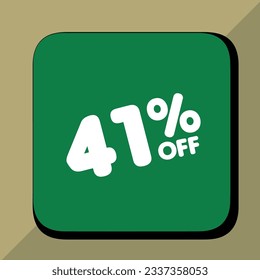 41% off per cent, percentage number in a colored circle, promotion, big sale, colorful background