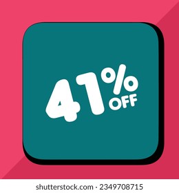 41% off per cent, percentage number in a colored circle, promotion, big sale, colorful background