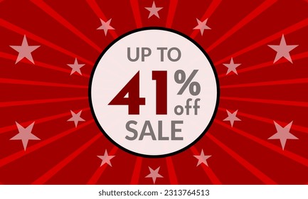 Up to 41% Off, red banner with discount for mega sales