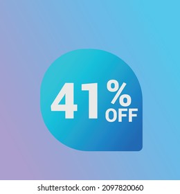 41% off Sale banner offer ad discount promotion vector banner. price discount offer. season sale promo sticker colorful background