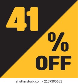 Up To 41% Off Special Offer sale sticker black and gold, vector illustration