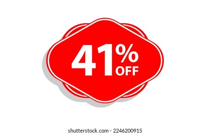 41 offer tag discount vector icon stamp