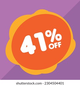 41% per center, percentage number in a colored circle, promotion, big sale, colorful background