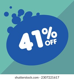 41% per center, percentage number in a colored circle, promotion, big sale, colorful background