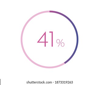 41% percent circle chart symbol. 41 percentage Icons for business, finance, report, downloading