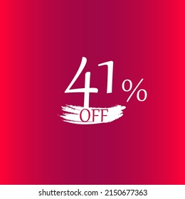 41 percent discount with paint brush red backgound