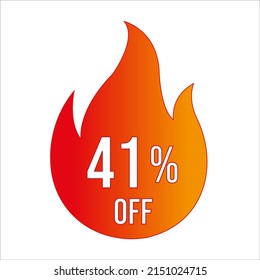 41 por ciento de descuento en el fuego en caliente vector