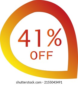 41% de descuento con formato de círculo vectorial fuera de naranja
