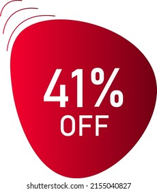 41 percent off with red vector off circle format