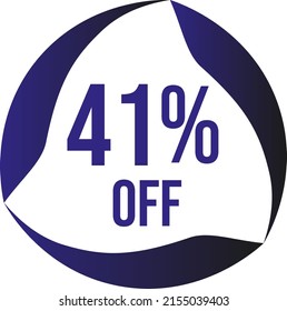41 por ciento del formato de círculo vectorial azul violeta.