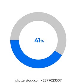 41 percent pie chart outline stroke vector illustration eps 