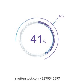 41% percentage infographic circle icons,41 percents pie chart infographic elements for Illustration, business, web design.