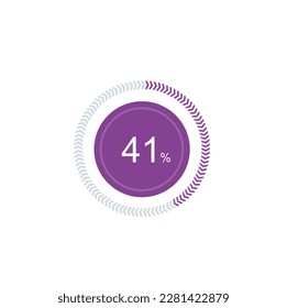 41% percentage infographic circle icons,41 percents pie chart infographic elements for Illustration, business, web design.