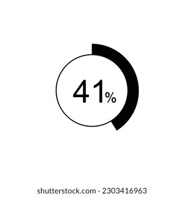 41% percentage infographic circle icons,41 percents pie chart infographic elements for Illustration, business, web design.