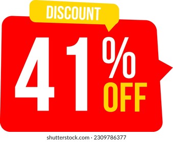 41 Sale banner special offer tag discount template set buy now and hot deal special offer with 41 percent off for cheap economic shopping