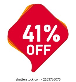 41% Sale Discount banner geometric vector sale sticker. Discount offer price tag.