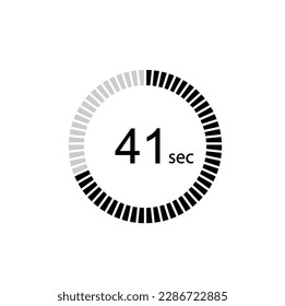 41 seconds timer icon,41 sec digital timer. Clock and watch, timer, countdown.