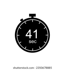 41 seconds timer, 41 sec stopwatch or countdown icon.