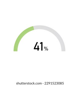 41% semicircle percentage diagrams, 41 Percentage ready to use for web design, infographic or business.