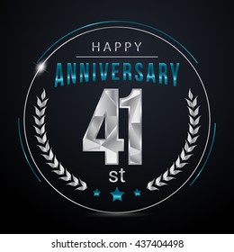 41 Silver anniversary logo, low poly design number