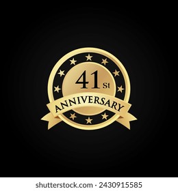 41 st th Anniversary celebrate logo vector template illustration. suitable for you.	
