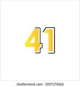 41 th anniversary event party. Vector illustration. numbers template for Celebrating.