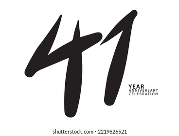 41 year anniversary celebration black color logotype vector, 41 number design, 41th Birthday invitation, logo number design vector illustration
