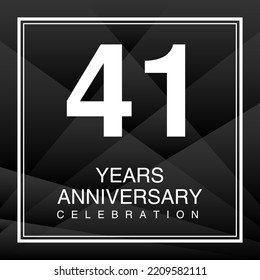 41 Year Anniversary Celebration Logo Vector On Red Background, 41 Number Design, 41th Birthday Logo, Logotype Number, Vector Anniversary For Celebration, Invitation Card, And Greeting Card