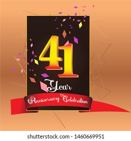 41 Year Anniversary Celebration Vector Template Design Illustration