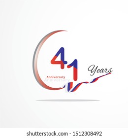 41 Year Anniversary celebration Vector Template Design Illustration