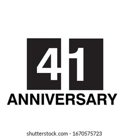 41 Year Anniversary Celebration Vector Template Design Illustration