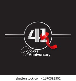 41 Year Anniversary celebration Vector Template Design Illustration