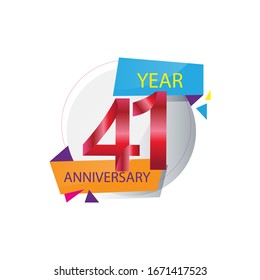 41 Year Anniversary celebration Vector Template Design Illustration