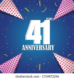 41 year anniversary celebration, vector design for celebrations, invitation cards and greeting cards