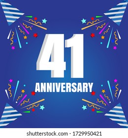 41 year anniversary celebration, vector design for celebrations, invitation cards and greeting cards