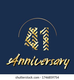 Celebración del 41 aniversario, diseño vectorial para celebraciones, tarjetas de invitación y tarjetas de felicitación