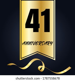 Celebración del 41 aniversario, diseño vectorial para celebraciones, tarjetas de invitación y tarjetas de felicitación
