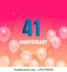 41 year anniversary celebration, vector design for celebrations, invitation cards and greeting cards