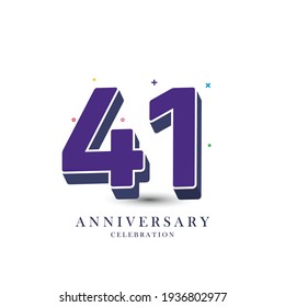 Ilustración de diseño de plantillas vectoriales de celebración de 41 años