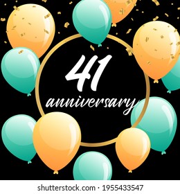 Celebración del 41 aniversario, diseño vectorial para celebraciones, tarjetas de invitación y tarjetas de felicitación