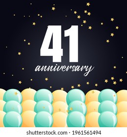 41 year anniversary celebration, vector design for celebrations, invitation cards and greeting cards
