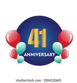 41 year anniversary celebration, vector design for celebrations, invitation cards and greeting cards