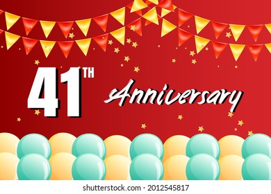 41 year anniversary celebration, vector design for celebrations, invitation cards and greeting cards