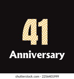 Celebración del 41 aniversario, diseño vectorial para celebraciones, tarjetas de invitación y tarjetas de felicitación