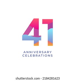 Plantilla de diseño de 41 años. ilustración de plantilla de vector