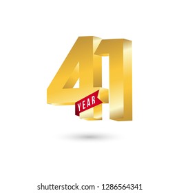 41 Year Anniversary Vector Template Design Illustration